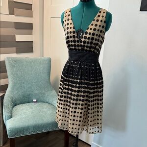 Chic Polka Dot Midi Dress - Black and Tan from Anthropology.